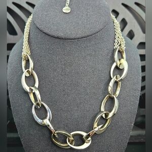 Alfani Chunky Silver Tone Ovals Chain Necklace